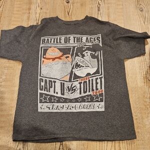 Captian Underpants Distressed Youth Battle Of The Ages Grey Tshirt